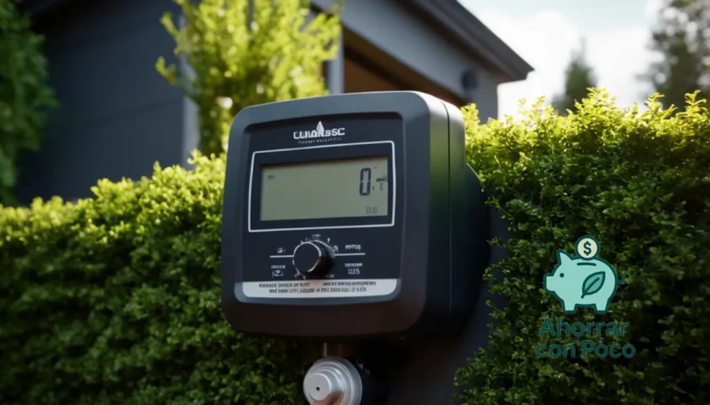 Ahorro gas a bajo presupuesto: La imagen debe mostrar: un medidor de gas doméstico en una pared exterior de una casa modesta y suburbana