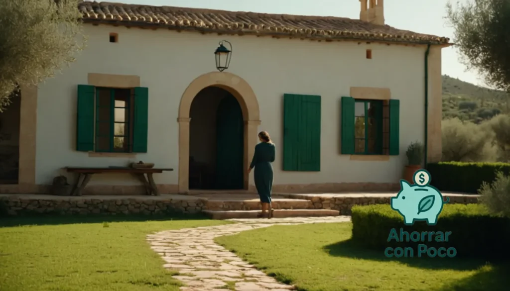 Ahorro para bajos ingresos: La imagen debe mostrar la humilde entrada de una villa española