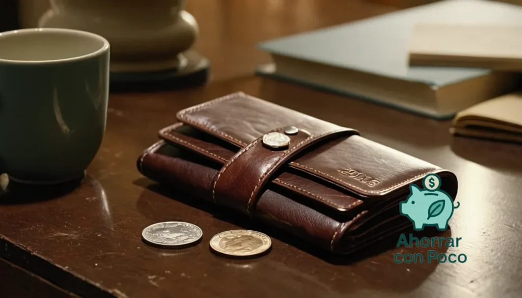 Finanzas básicas para bajos ingresos: La imagen debe mostrarse: un primer plano de una mujer de aspecto cansado de unos 30 años que sostiene una billetera desgastada