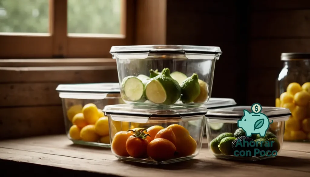 Reutilizar frascos de vidrio de almacenamiento: "La imagen debe mostrarse: una toma de primer plano de varios tamaños y formas de contenedores de almacenamiento de vidrio usados