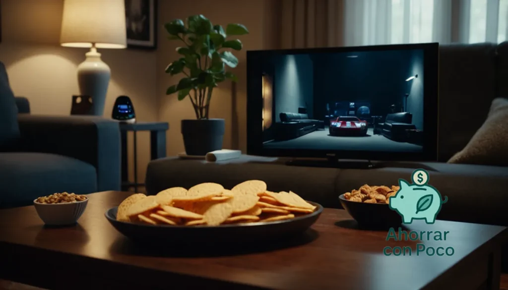 Streaming a precio bajo: "La imagen debe mostrar un teléfono inteligente que se muestra en una mesa de café de la sala de estar desordenada