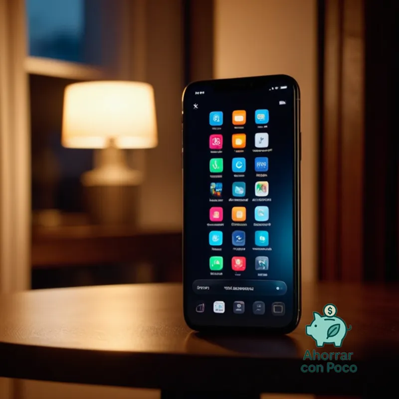The image should show a smartphone screen displaying multiple financial management app icons on a minimalist home screen background, with shadows and reflections accurately rendered, against a warm and inviting gradient wall color, conveying a sense of approachability and ease of use.