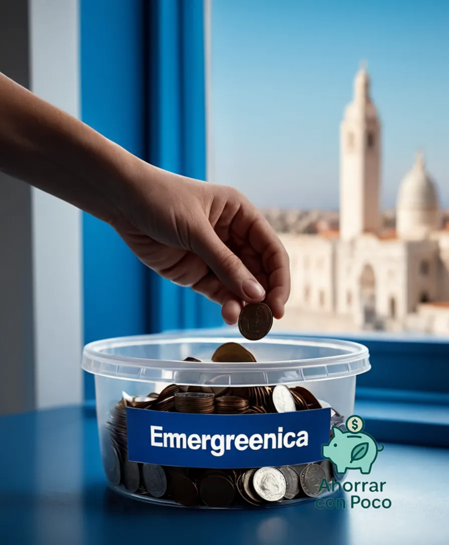The image should show: A hand reaching into a labeled plastic container marked 